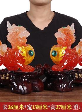 高档旺貅财貔摆一对招财进宝皮丘客厅店铺家业居办公室工艺品件开