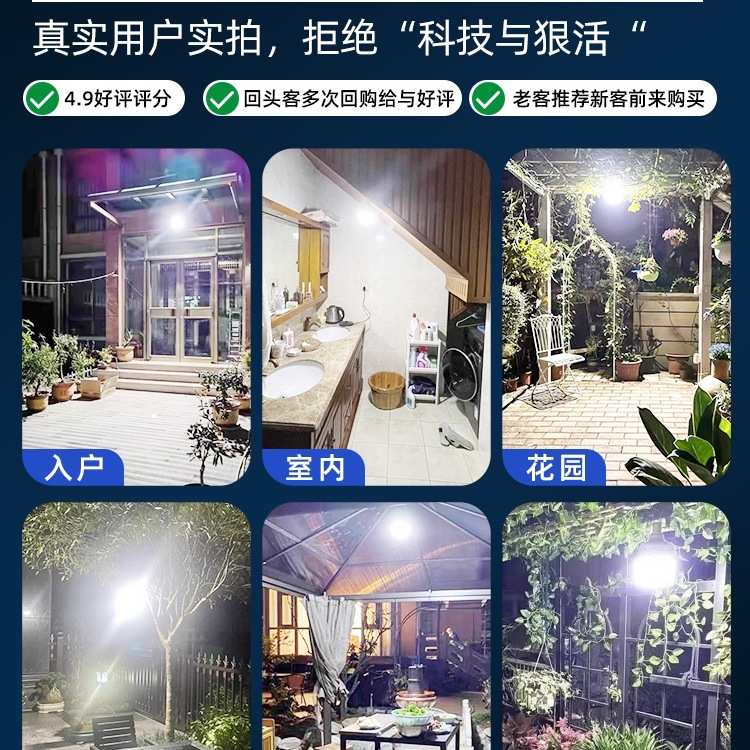 太阳能庭院灯户外灯家用路灯超亮照明灯防水充电一拖二分体感应灯