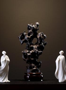 正品关意陶瓷禅装饰工艺品套装创意客厅玄电视柜 人太湖石个性物