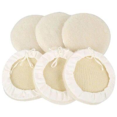 6 Pieces Of 7-Inch Wool-Like Plush Polishing Disc Wool Pad