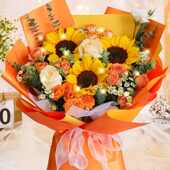 向日葵鲜花送老师同城配送沈阳礼物乌鲁木齐南京大号香槟深圳杭州