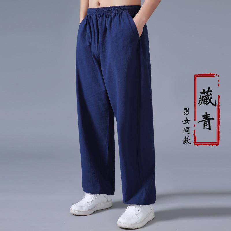 高档采购产秋季亚太极套装，棉和亚麻太服极裤子，男麻子的武术训