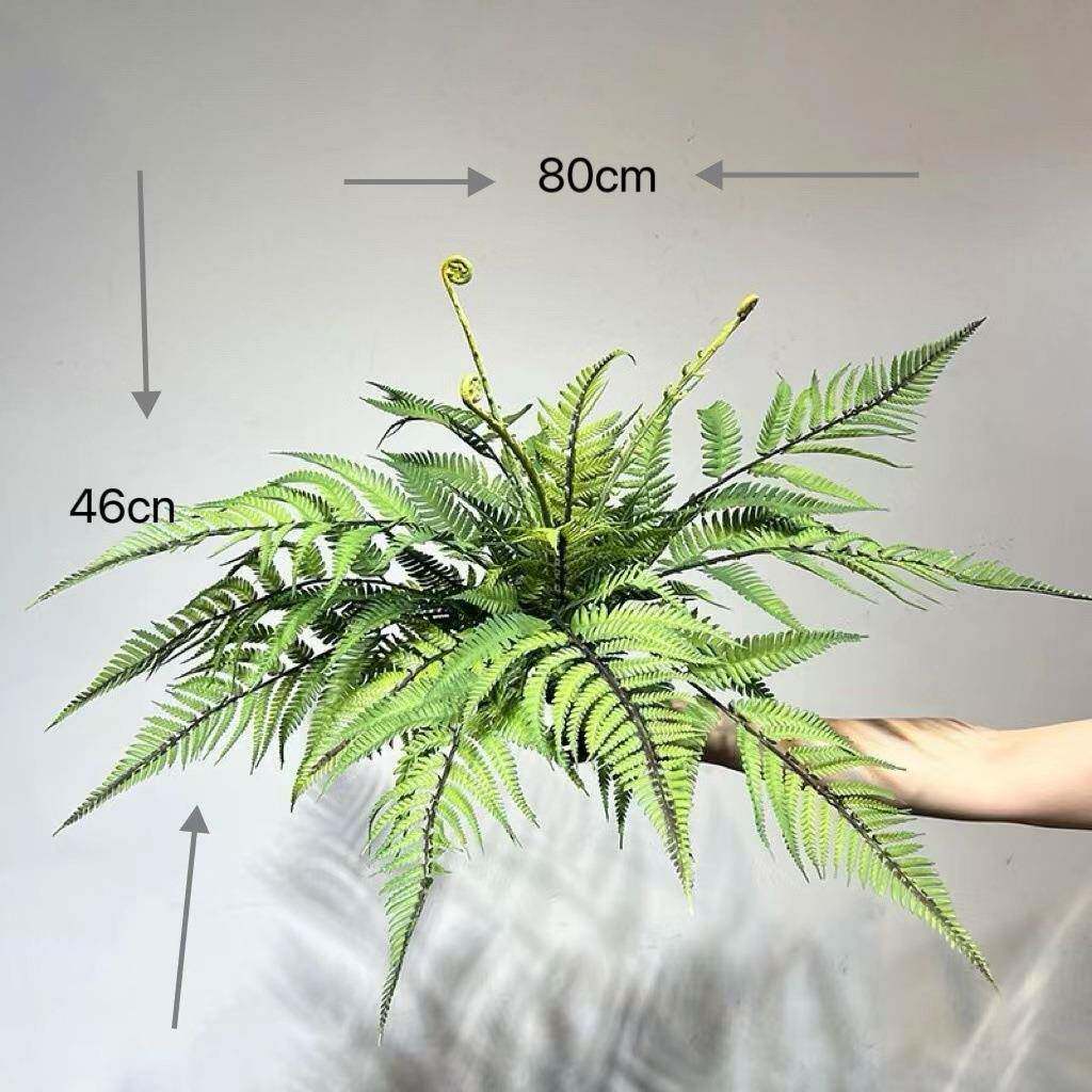 含阳仿真森系庭院阳台植物墙花槽装饰排猴头蕨草羊齿蕨草束盆栽景
