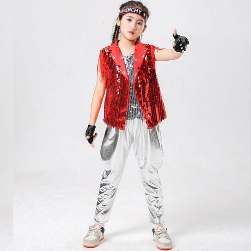 正品一儿六童亮片演服出服小学生士舞中大童架子鼓表演爵服男孩走