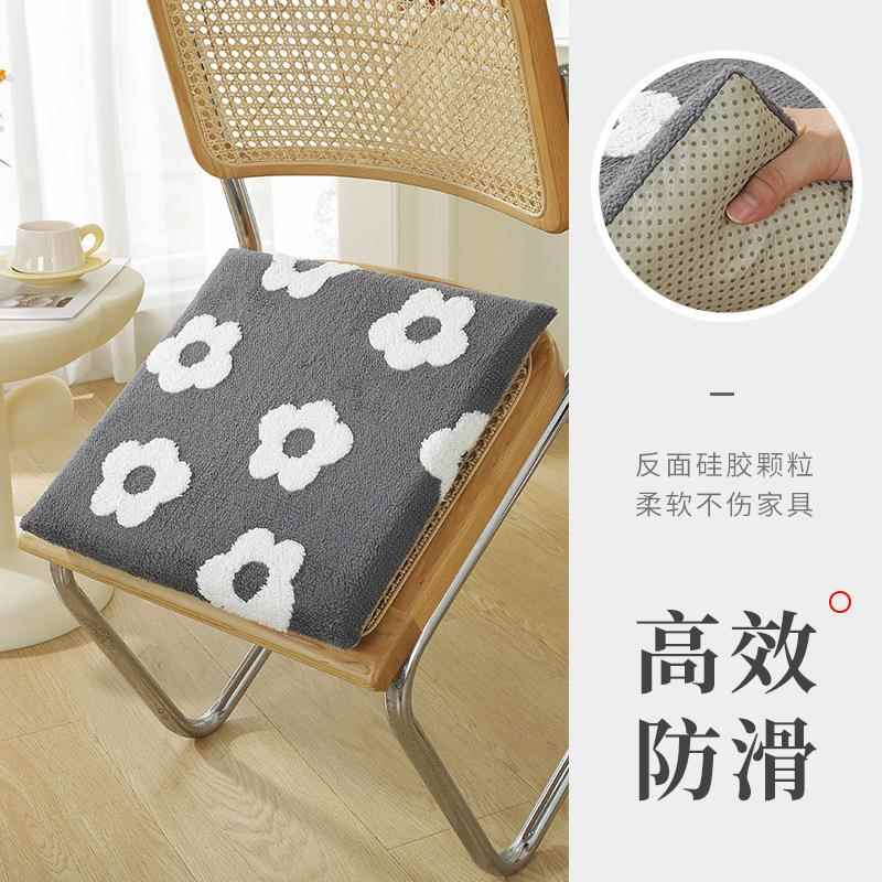冬季新款记忆棉舒棉绒椅垫坐办室用慢公回弹久不朵朵记忆塌通屁垫