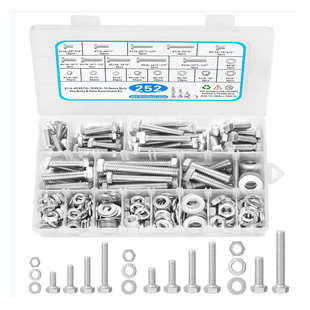 弹美制英热销套装平六角/螺母螺栓304不锈钢252pcs外垫圈246