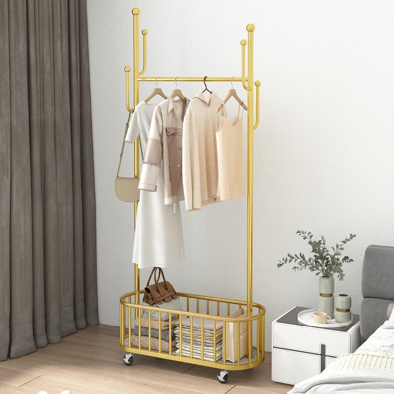 衣架落地挂衣架衣帽架卧室衣服置物架网红家用客厅带轮移动晾衣架