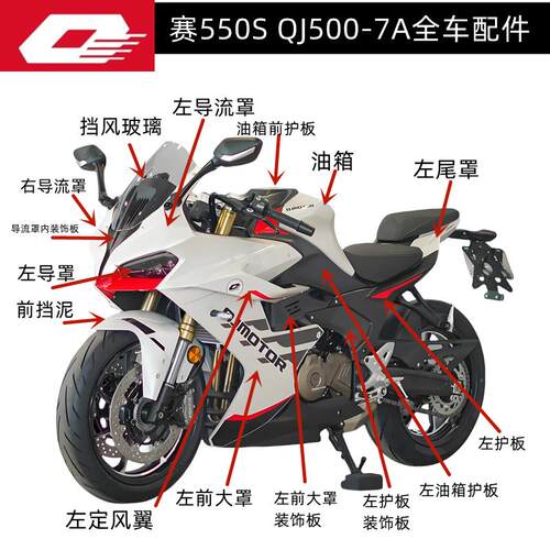 新款赛550S左右导流罩定风翼QJ500GS-7A防护板尾罩挡泥板全车外壳