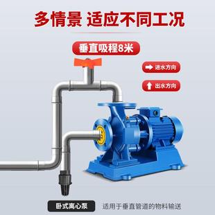 管道离心泵耐高温冷热水工业循环泵自吸增压泵大流量380V ISW卧式
