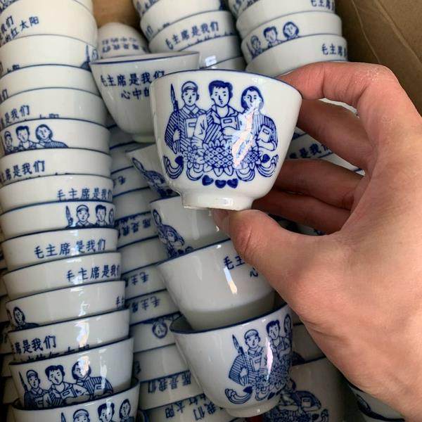 老物件景德镇手绘茶杯酒杯主人杯茶具陶瓷品茗杯【2个起包邮发】