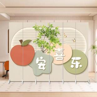 屏风隔断可折叠简约现代奶油风办公室移动客厅酒店遮挡帘饭店包间