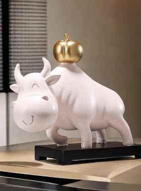 牛柿摆件装饰品家居好物办公室桌面旺事业运乔迁礼物开业酒柜工艺