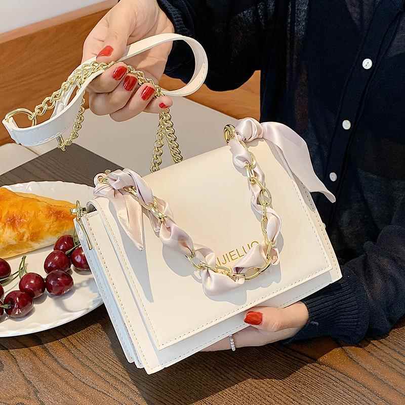 法国MK小方包女2024新款高级感真皮链条手提包洋气百搭单肩斜挎包