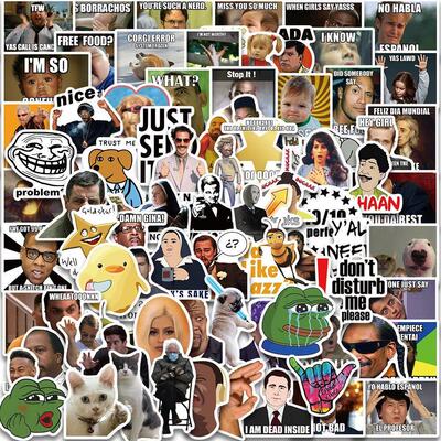 50/100/150PCS/pack Funny MEME Cat Cool Sticker Motorcycle La