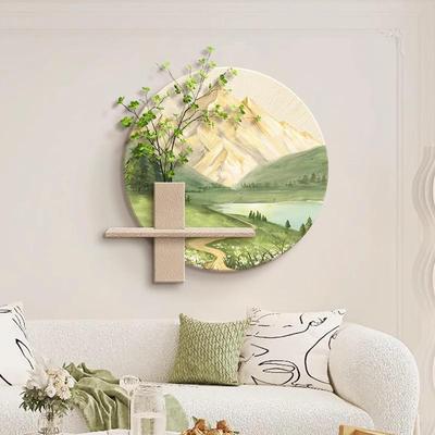 奶油COY风餐厅装饰画过道玄风景立厅砂岩肌体理壁画客厅饭关墙面