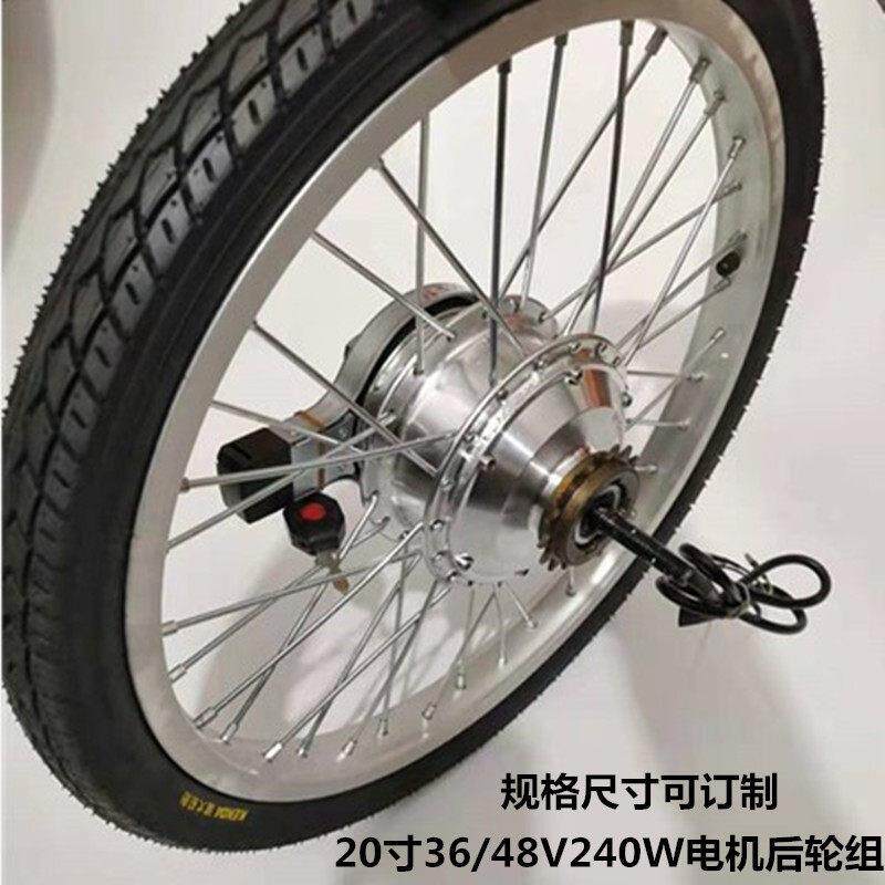 20寸锂电动车总成轮组36V48V250W350W前后驱22寸直流无刷齿轮电机