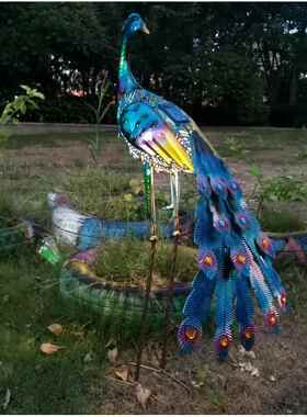 户外园装饰摆件院园林造雀W-G20102景观布置铁艺动物发花光孔太阳