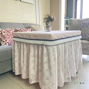 新色蕾丝茶几保险柜款 罩F98M76HM纯简约风方形烤火长炉罩套餐桌布