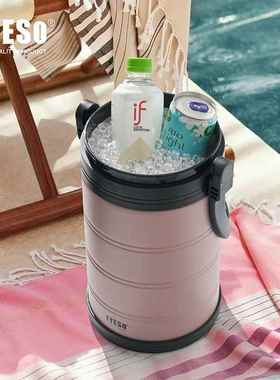 TY01036/01ES量O泰硕保冰新款大容手提冰桶不锈钢多功能温桶户外