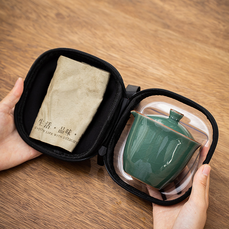 便携式旅行功夫茶具套装户外陶瓷快客杯简约泡茶壶露营随身泡茶具