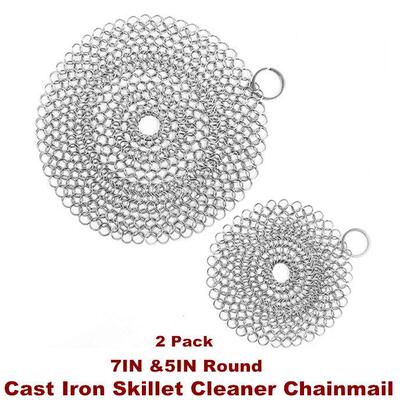 Cast Iron Skillet Cleaner Chainmail Chain Maille Scrubber