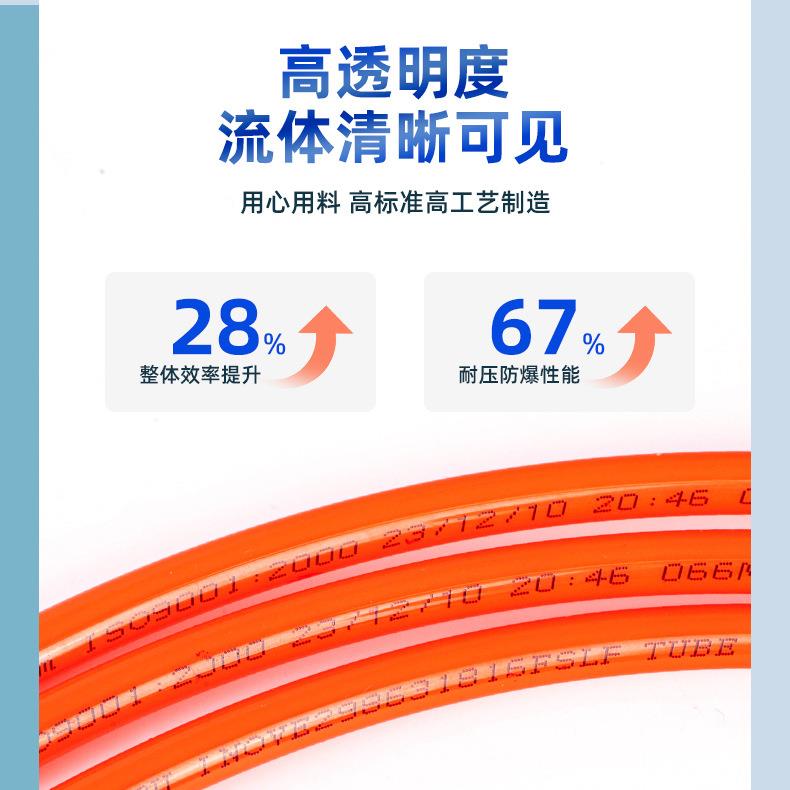 pu簧气管12m弹压高压气泵空压机软管m90HBJm透明气动空气缩气管
