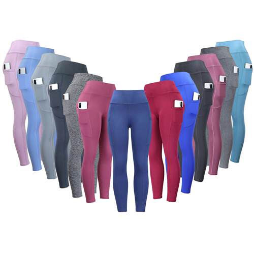 Colorful pocket high waisted and waist cinching yoga