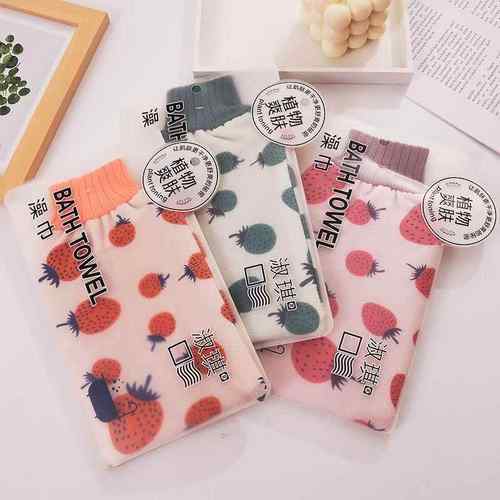 双面加厚成人洗澡巾男女印花搓澡手套搓背洗澡布家用沐浴用品