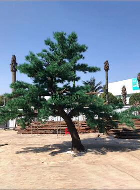 仿真松树玻璃钢假树落地造景商场酒店装饰绿植园林道具摆件