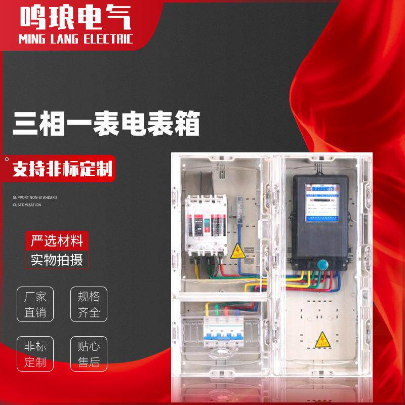 厂家供应三相一表带主控PC透明塑料挂壁式非金属计量电表箱