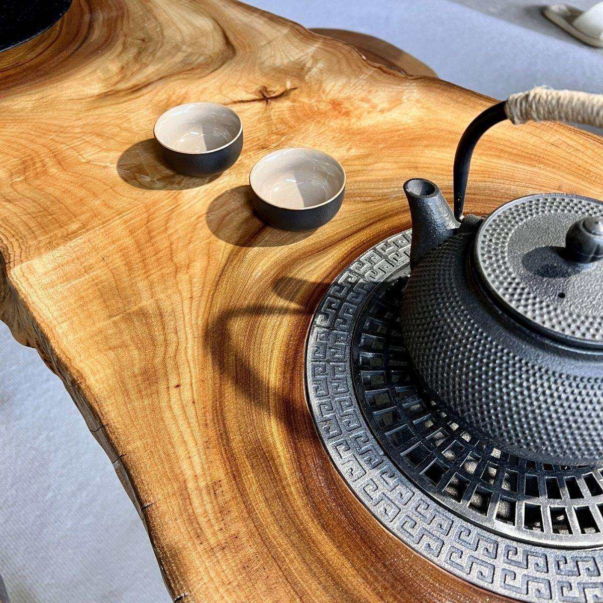围炉煮茶桌实木茶桌户外露营桌根雕茶几小户型家用茶台客厅茶几