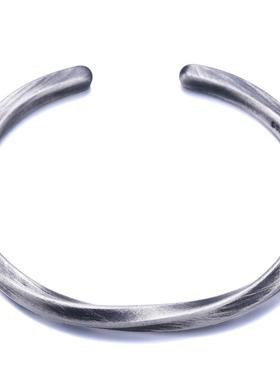 正品纯情银手镯子男女斯999莫比乌古法白银手环情字侣开口刻人节