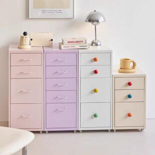 鹏音文件柜加厚矮柜办公室电脑桌下收纳柜铁皮柜带锁抽屉柜收纳柜子配件彩色可选
