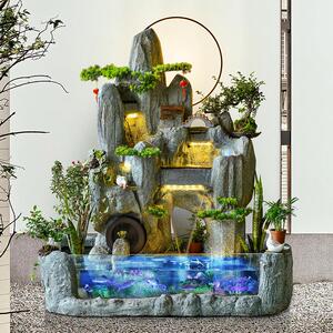 假山循环水喷泉摆件落地式风水轮运势鱼缸景观餐厅美容沙龙开幕礼