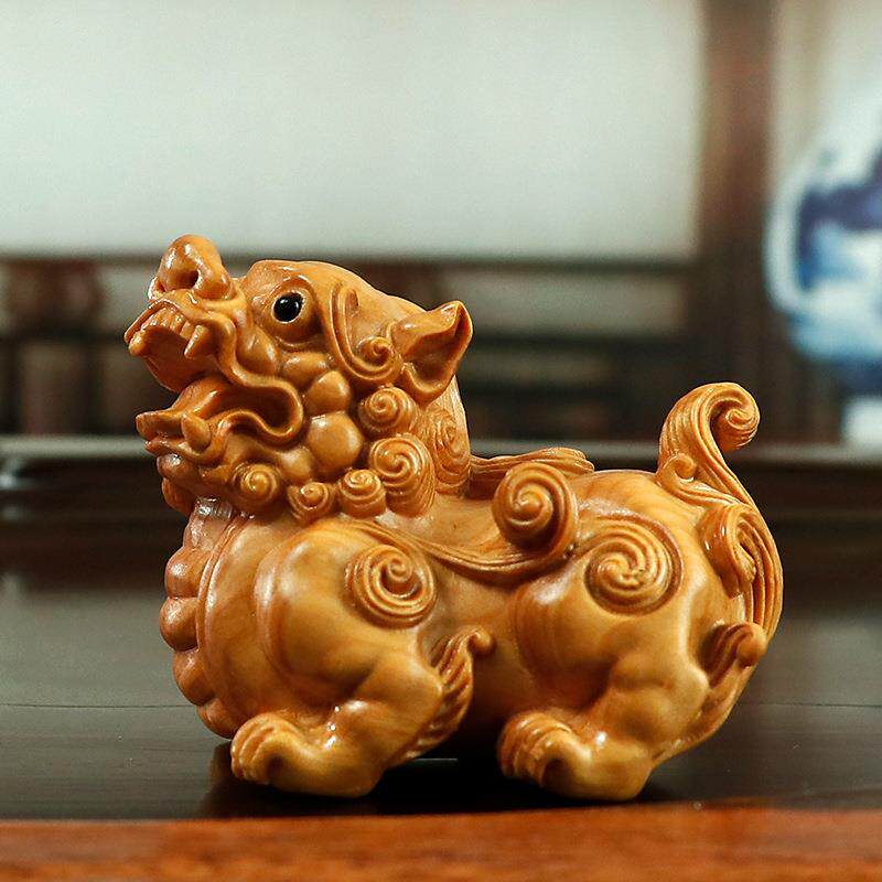 黄杨木雕摆件雕刻工艺文玩手把件木质雕刻家居饰品天禄貔貅