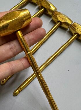 复古锌合金鎏金仿金小锤子摆件手把件 金属工艺品 文创市集老物件