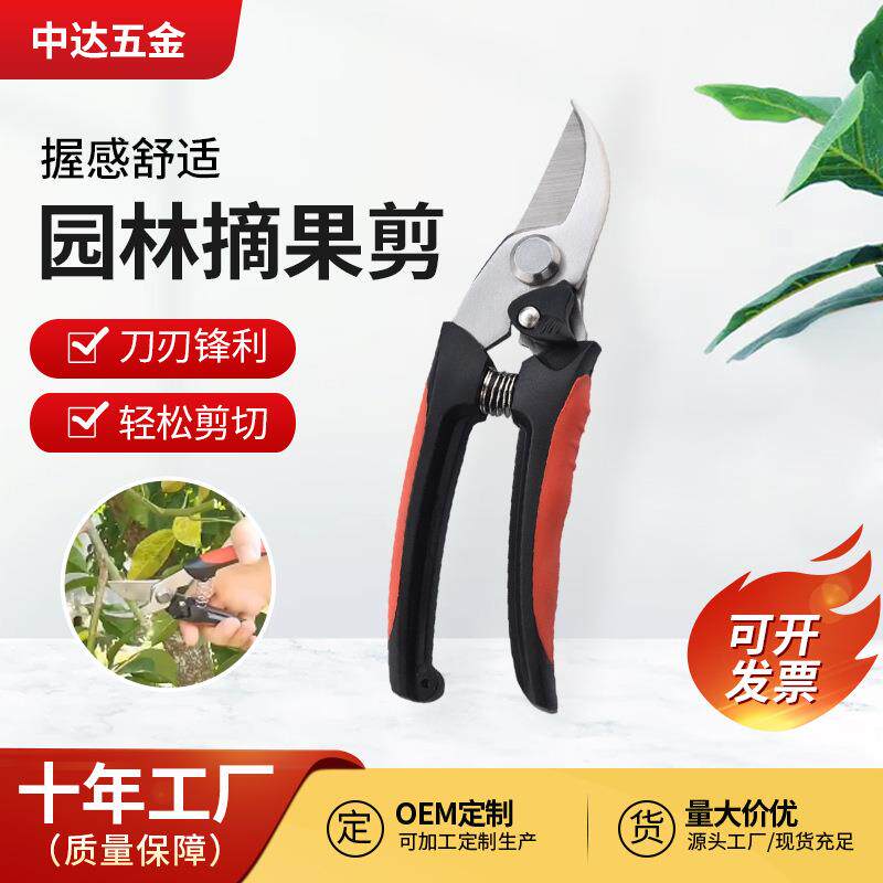 园艺剪刀不锈钢剪盆景果树修剪树枝剪刀多功能葡萄花椒剪园林枝剪