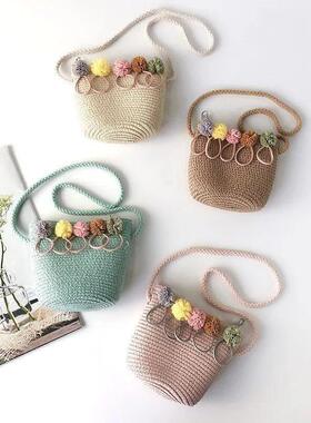 Summer Girl Crossbody Bag Fashion Girls Straw Shoulder Messe