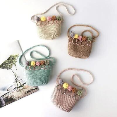 Summer Girl Crossbody Bag Fashion Girls Straw Shoulder Messe