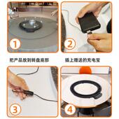 餐桌电动转盘单转芯用大圆桌智家能旋转电机底座盘店饭餐厅桌面自