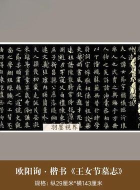 欧阳询楷书《王女节墓志》清微喷毛笔字帖欧体书法临摹学习长卷