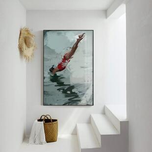 小众卧艺SQ5230装 饰画海景头房别墅客厅室床挂画民宿过道玄关术泳