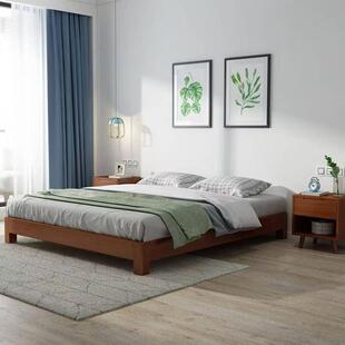 榻榻米实木排骨架床架无床头可定床任意尺寸双人无靠背床民宿矮床