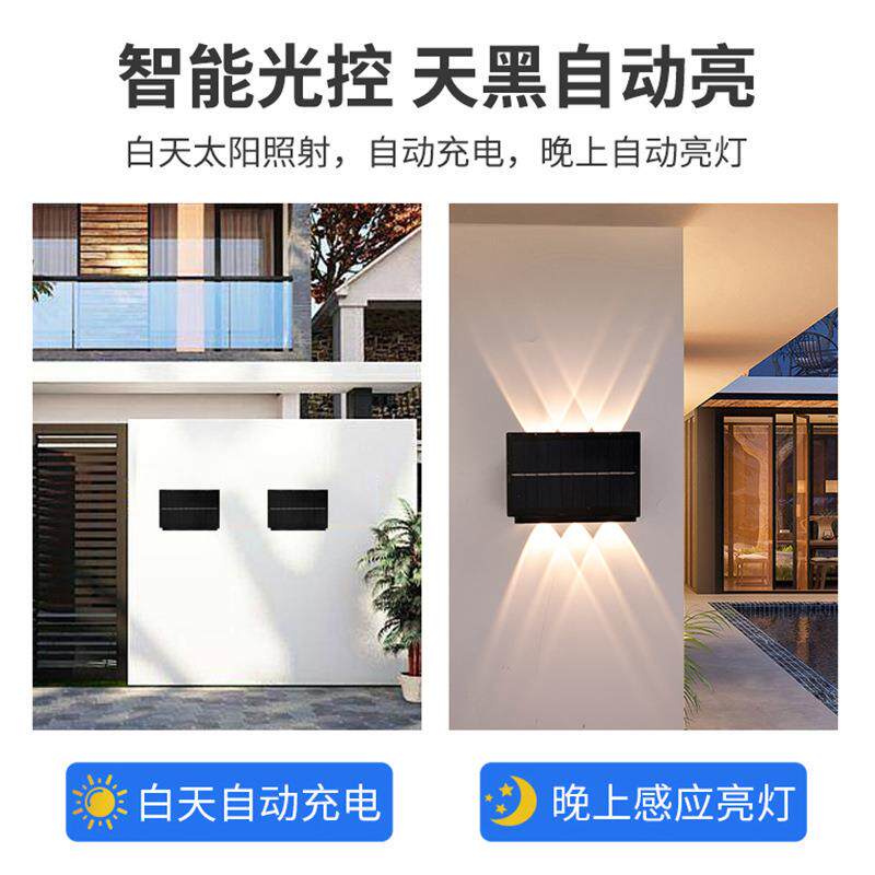 新款直销亚马逊篱笆灯庭院户外景观灯3led照明壁灯栏栅灯水槽灯超