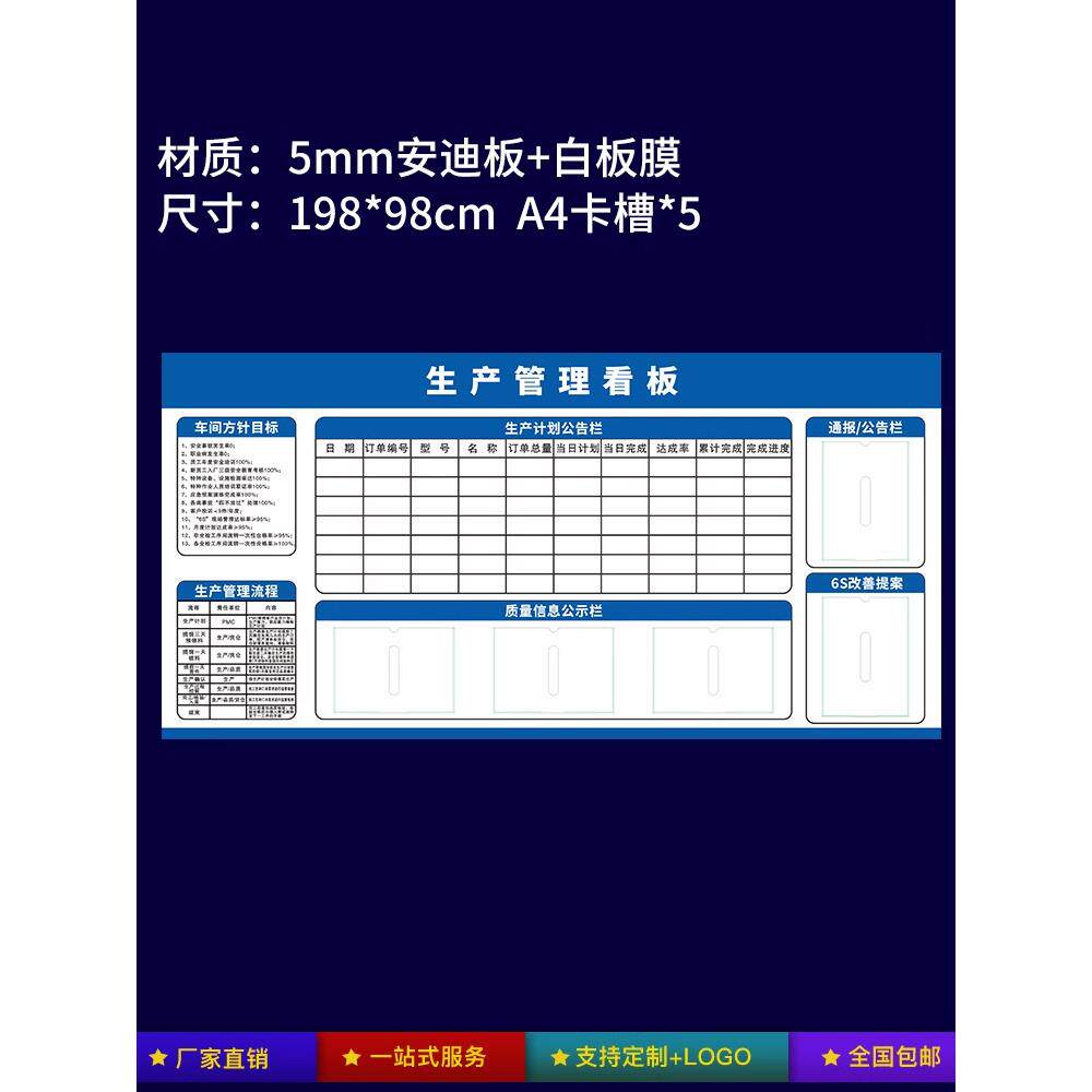 定制工厂车间生产管理看板公示栏亚克力a4卡槽公告栏设备运行状态维护修数字号码编号机器维检故障提示标识牌