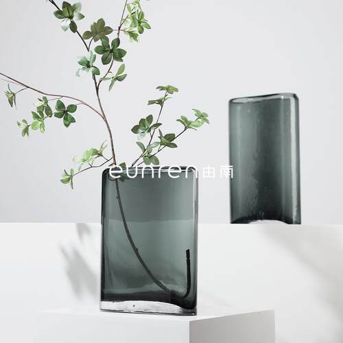 简约创意轻奢样板间琉璃花瓶摆件民宿客厅家居玻璃水培花器软装饰