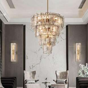 楼 挑空式 别墅客大复吊灯轻厅奢灯饰657高主档后现代美式 豪华法式