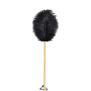 IYR7鸡毛掸子拂尘孔雀鸵鸟毛湘妃竹长柄除尘掸卧室静电扫灰房间装