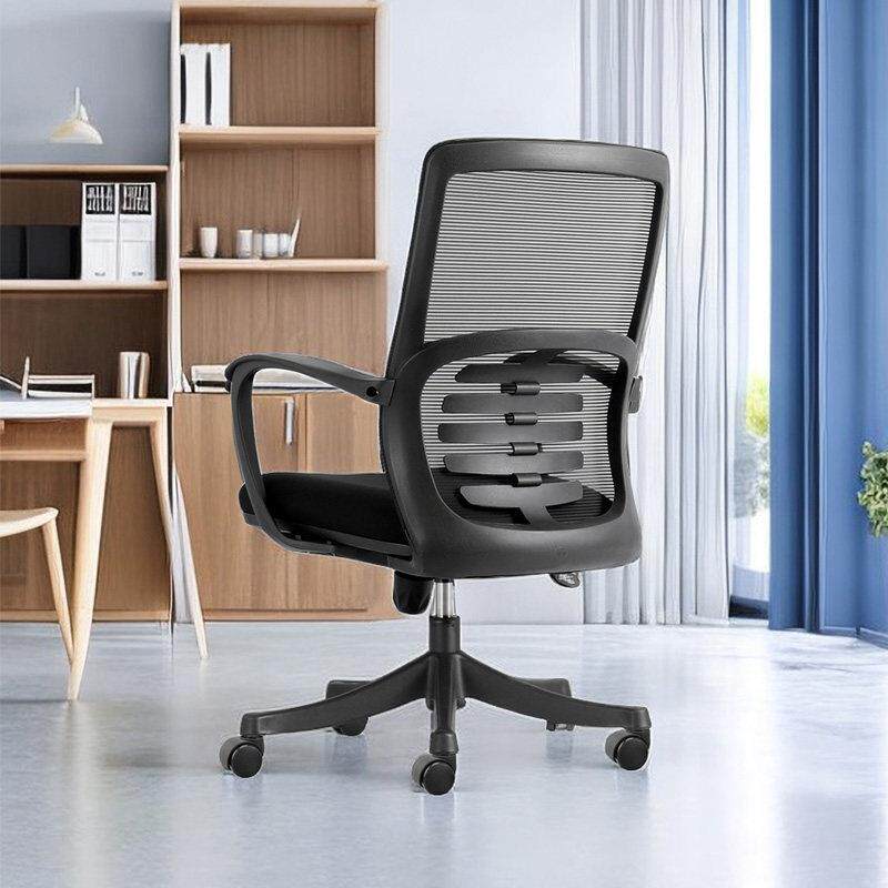 电脑办公椅职员椅高靠背灰色网布升降转椅公司舒适久坐办公室座椅