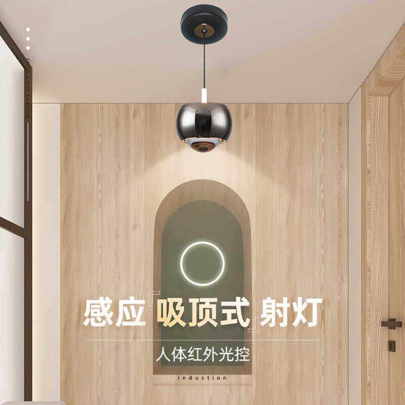 雷达人体感应灯人来即亮人走即灭过道阳台灯现代玄关入户门口灯饰